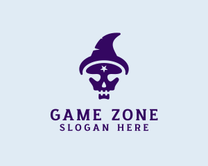 Spooky Skull Wizard logo design