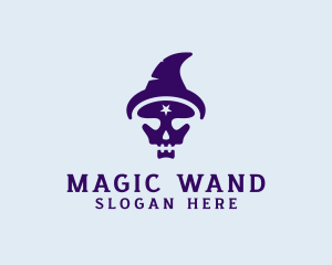 Spooky Skull Wizard logo design