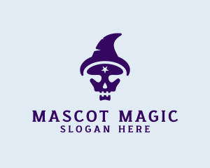 Spooky Skull Wizard logo design