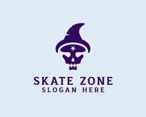 Spooky Skull Wizard logo design