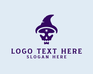 Skull - Spooky Skull Wizard logo design