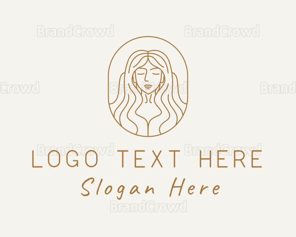 Beautiful Gold Woman Logo