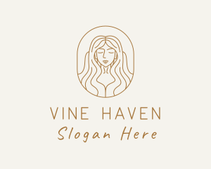 Beautiful Gold Woman  logo design