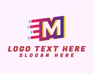 It Company - Speedy Motion Letter M logo design