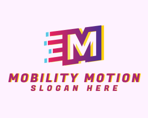 Speedy Motion Letter M logo design