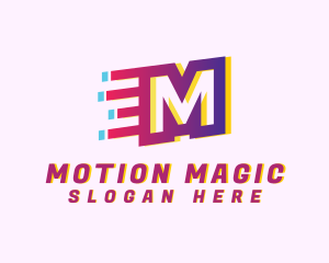 Speedy Motion Letter M logo design