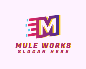 Speedy Motion Letter M logo design