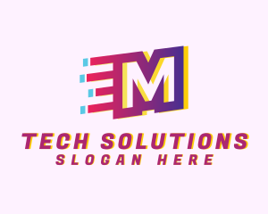 Digital Agency - Speedy Motion Letter M logo design