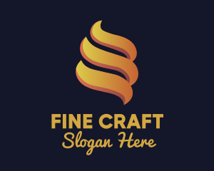 Fire Gradient Twist logo design