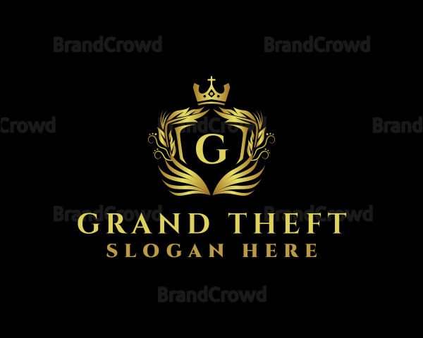 Elegant Shield Wreath Logo