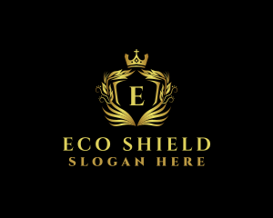 Elegant Shield Wreath logo design