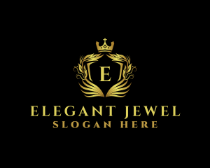 Elegant Shield Wreath logo design