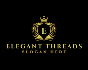 Elegant Shield Wreath logo design