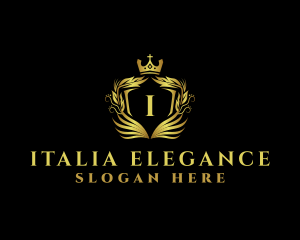 Elegant Shield Wreath logo design