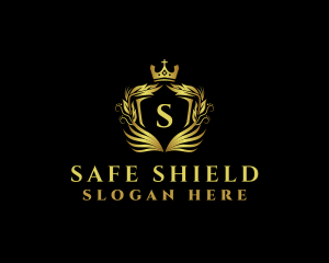 Elegant Shield Wreath logo design