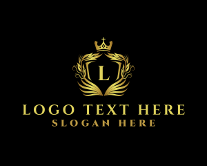 Tiara - Elegant Shield Wreath logo design
