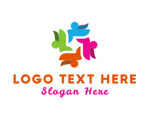 Community Center - Colorful Human Group logo design