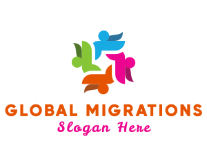 Immigration - Colorful Human Group logo design