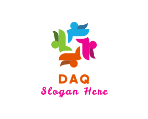 Humanitarian - Colorful Human Group logo design
