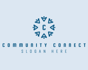 Team Community Arrow Letter logo design