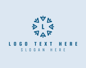 Human - Team Community Arrow Letter logo design