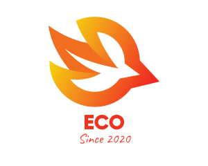 Religious - Orange Bird Flying logo design