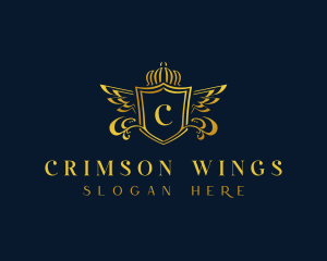 Crown Wings Crest logo design