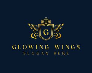 Crown Wings Crest logo design