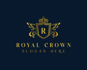 Crown Wings Crest logo design