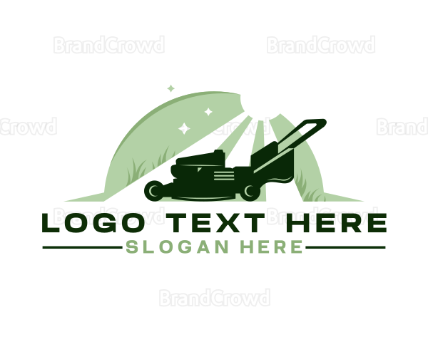 Lawn Mower Grass Cleaning Logo