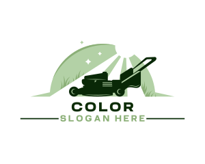 Emblem - Lawn Mower Grass Cleaning logo design