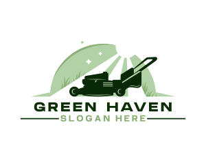 Lawn Mower Grass Cleaning logo design