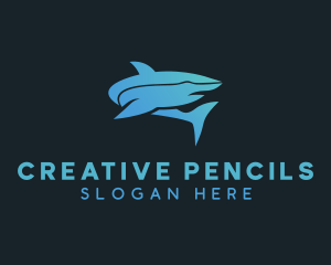 Aquatic Shark Fish logo design