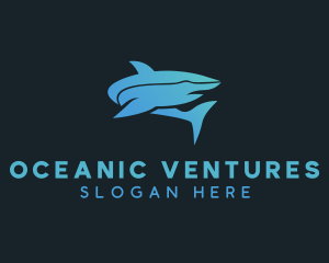 Aquatic Shark Fish logo design