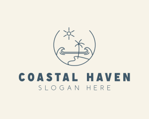 Minimalist Ocean Beachfront logo design