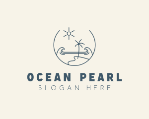 Minimalist Ocean Beachfront logo design