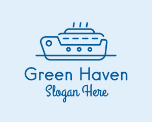Ocean Cruise Ship Ferry Logo