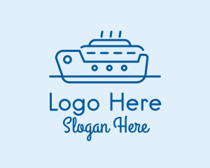 Ocean Cruise Ship Ferry Logo