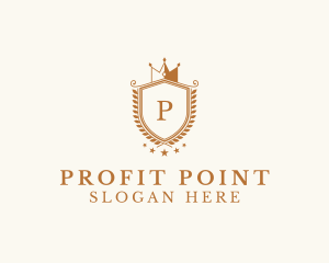 Luxury Crown Shield Wreath logo design