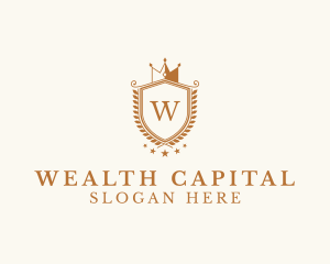 Luxury Crown Shield Wreath logo design