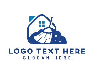 House Sitter - House Broom Housekeeping logo design