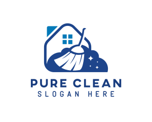 House Broom Housekeeping logo design