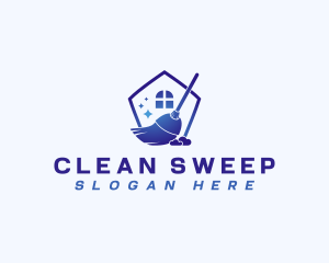 Sweep - Housekeeping Broom Sweep logo design