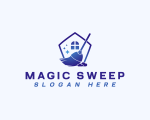 Housekeeping Broom Sweep logo design