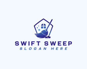 Housekeeping Broom Sweep logo design