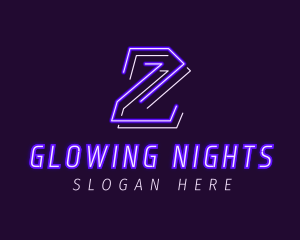 Neon Lights - Neon Retro Gaming Number 2 logo design