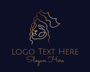 Hair Salon - Golden Royal Queen logo design