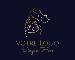 Haircut - Golden Royal Queen logo design