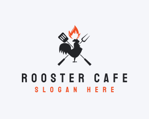 Flame BBQ Chicken logo design