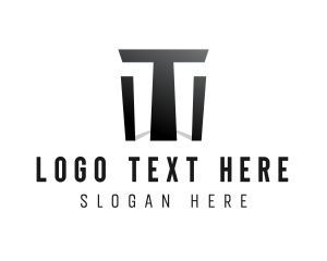 Black Building - Generic Concrete Letter T logo design